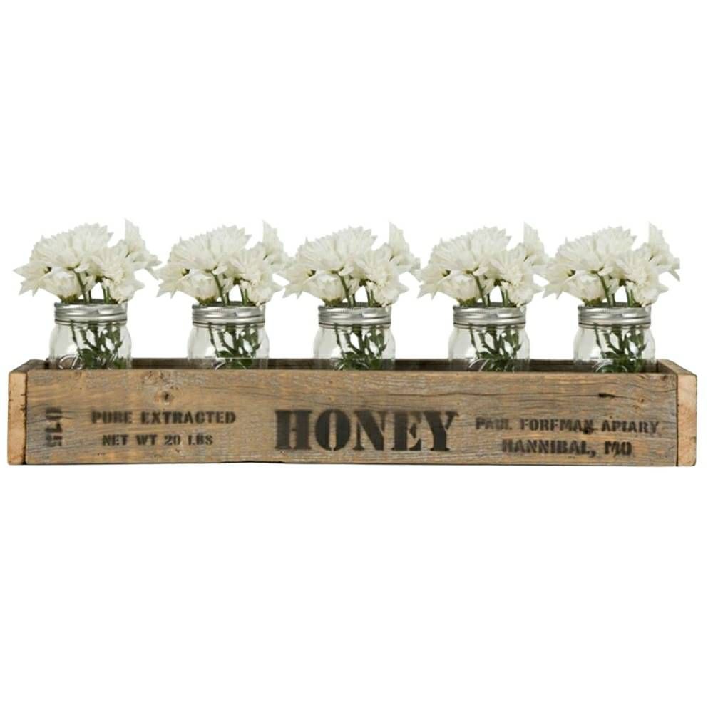 Distressed Accent Tray - 24" W x 5" D x 4" H - Brown Solid Wood